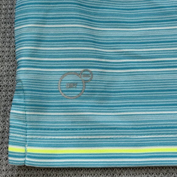 Puma Mens Polo Top Sz L Turquoise Short Sleeve Striped Dry Cell Golf Active Tee - Picture 5 of 13